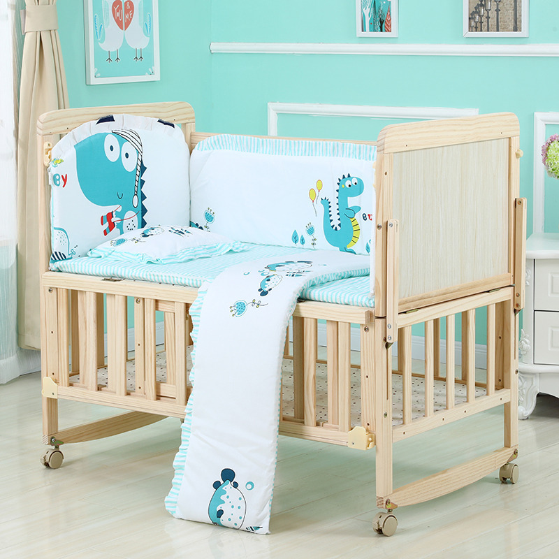Picture of Factory Direct Sales Crib Solid Wood Paint-Free Baby Bed Multi-Functional Kidsren's Bb Cradle Bed Wholesale Dropshipping
