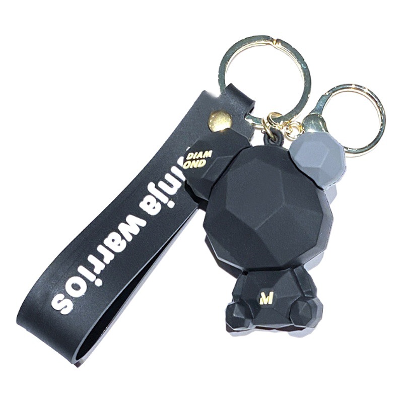 Cute cut bear key chain silicone car couple key pendant cartoon schoolbag ornaments creative key chain