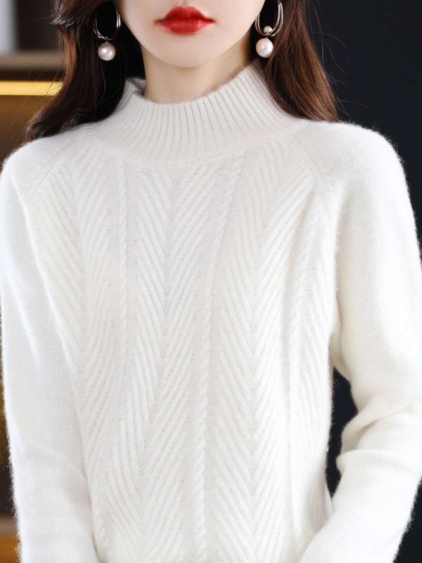 Picture of Autumn and winter clothing 2024 new popular this year's popular beautiful half turtleneck thick Women's sweater Western style bottoming shirt