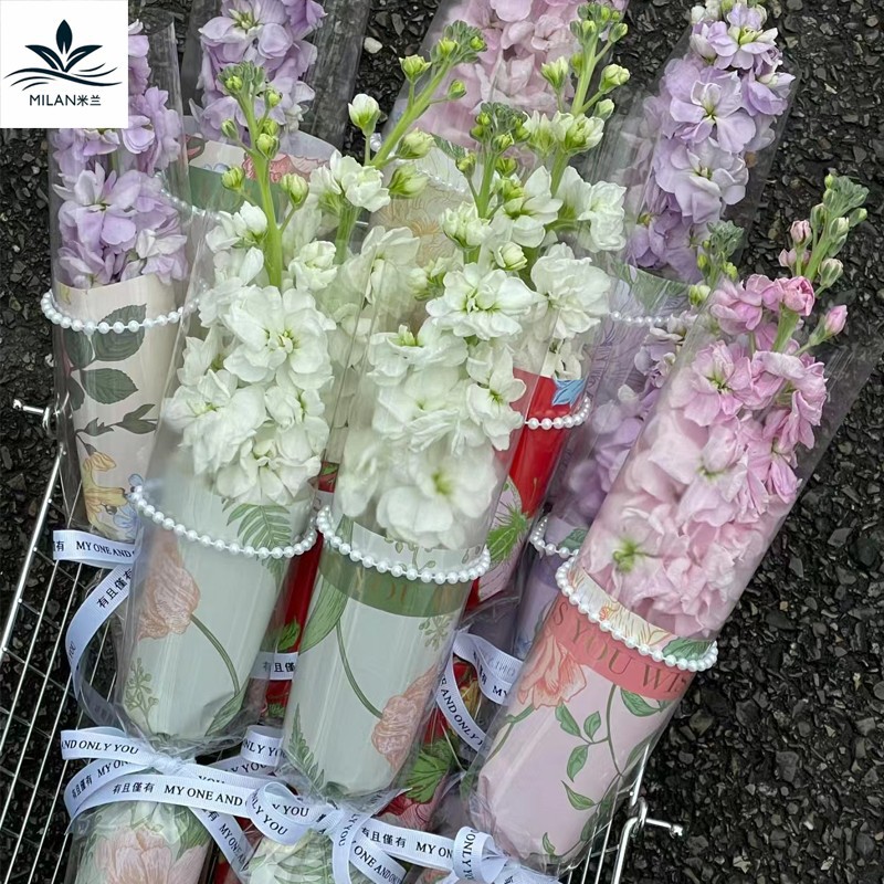 Milan mother's day flower sea series single bouquet flower wrapping paper flower atmosphere gift paper bronzing kraft paper