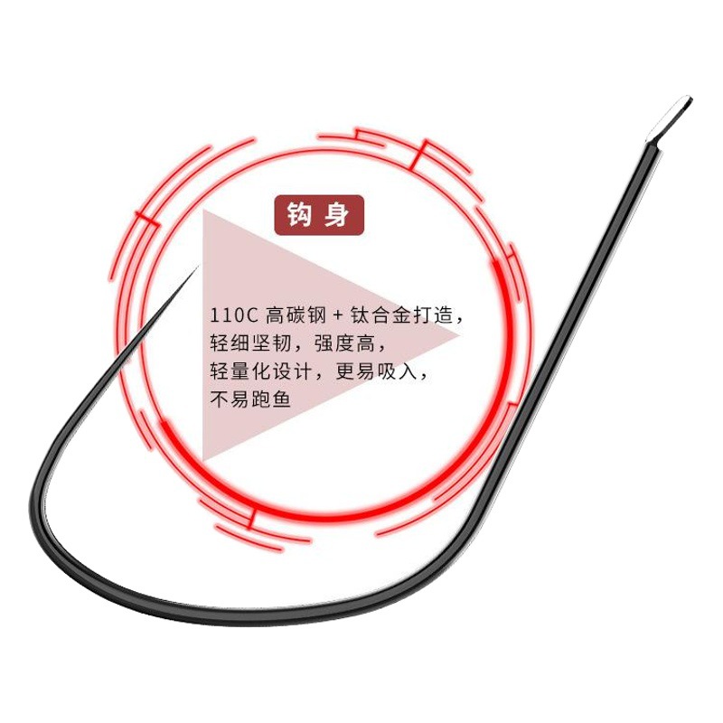 Eagle fishing gear spike hook black pit crucian carp barbed long handle Japanese fishing hook a bag hair bottom fishing