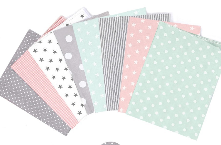 Picture of European Nordic handmade DIY patchwork twill fabric baby cotton printed cotton fabric group 25cm80cm