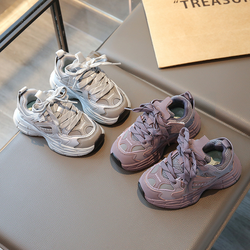 Children's Shoes 2025 Autumn New Girls Fashion Retro Torre Shoes Boys Students Light Running Sports Shoes