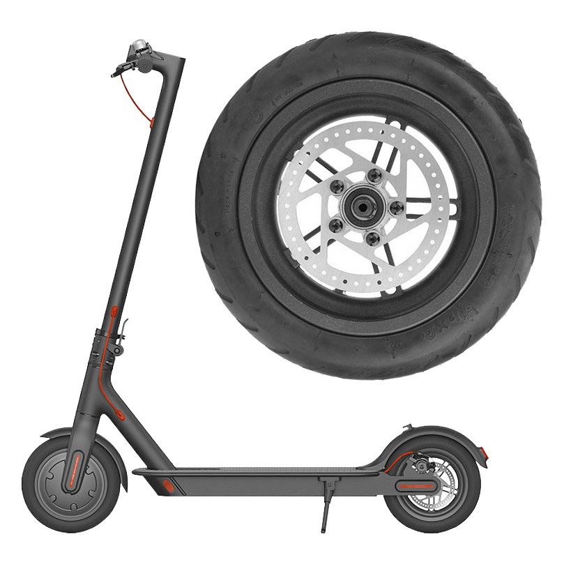 M365 Electric Scooter Accessories Inflatable Tire Rear Wheel Assembly Inner and Outer Tire + Wheel Disc Brake Disc Combination