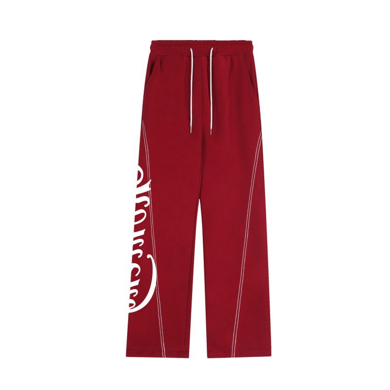 Picture of 150.00kg Spring American Retro High Street Alphabet Pants Women's European and American plus size Straight Casual Sports Pants High Street Tide
