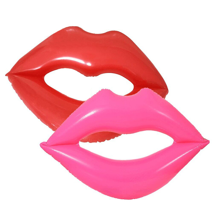 Picture of Cross-border new ins net red shooting bar water red lips red love inflatable floating swimming ring