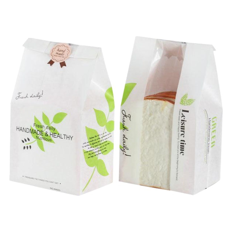 Wire sealing bread bag slice toast bag baking dessert packaging European style transparent window self-sealing bag wholesale
