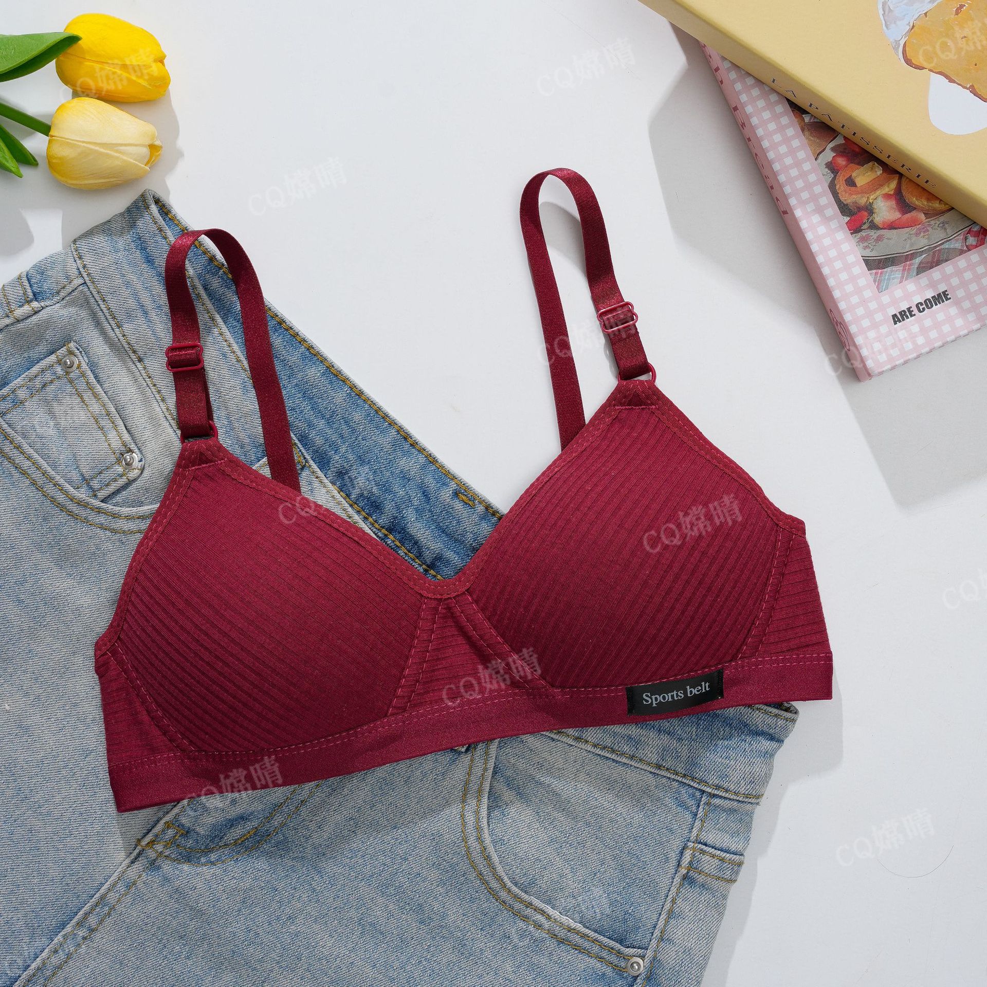 Picture of Cross-Border Southeast Asian Underwear Student Cotton Wire-Free Girl Amusement Park Thin Bra Simple Push-Up Bra