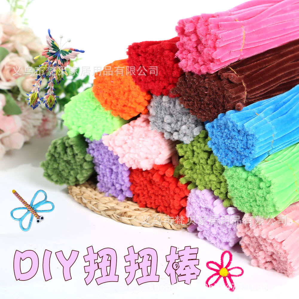 Encryption DIY Twist Bar Color Mixed Macaron Color Handmade Puzzle Bouquet Fluffy Woven Flower Rod Rose