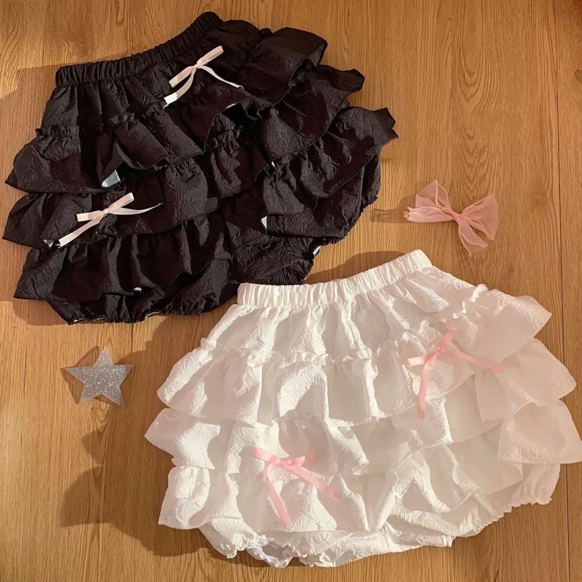 [Jacquard Pumpkin Culottes] Girly Sweet Ruffled Stereo Wrinkled Tutu Skirt Soft Girl Ballet Style Cake Skirt