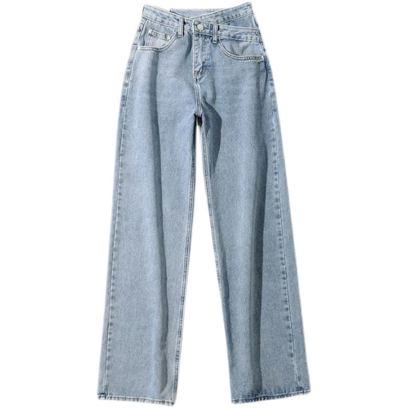 Picture of Design Sense Crossover High Waist vibe Style Wide Leg Slim Look Jeans Women's Loose Casual Straight Pants