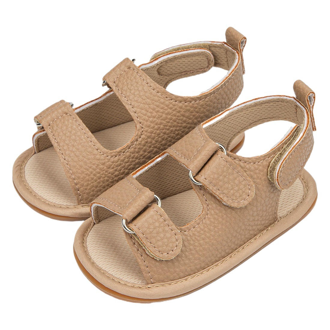 Summer New 0-1 Year Old Baby Sandals Anti-slip Rubber Soles Toddler Peep Toe Velcro Sandals Baby Shoes