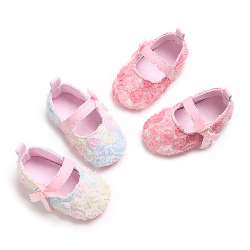 Cute 0-1 Year Old Baby Ma Lizhen Princess Shoes Flower Bow Decorative Soft Bottom Baby Flats Princess