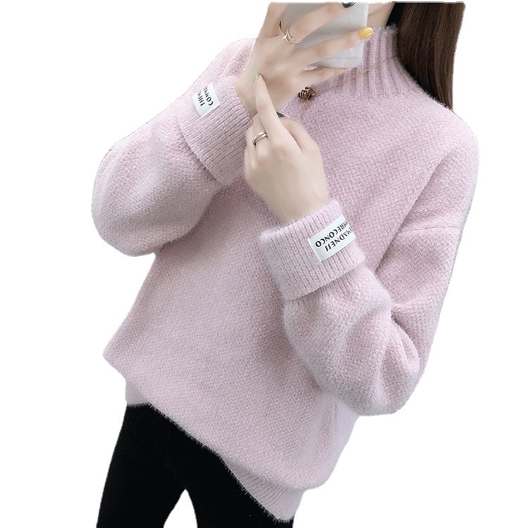 Picture of 2024 New Chenille Loose Lazy Pullover Thickened Bottoming Sweater High Collar Solid Color Sweater Women's Autumn and Winter