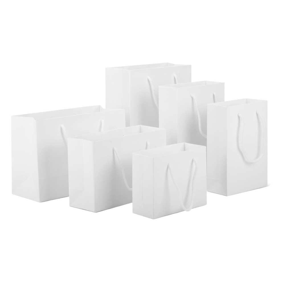 White cardboard tote bag shopping clothing store cosmetics promotional bag thickened gift bag hand bag currency wholesale