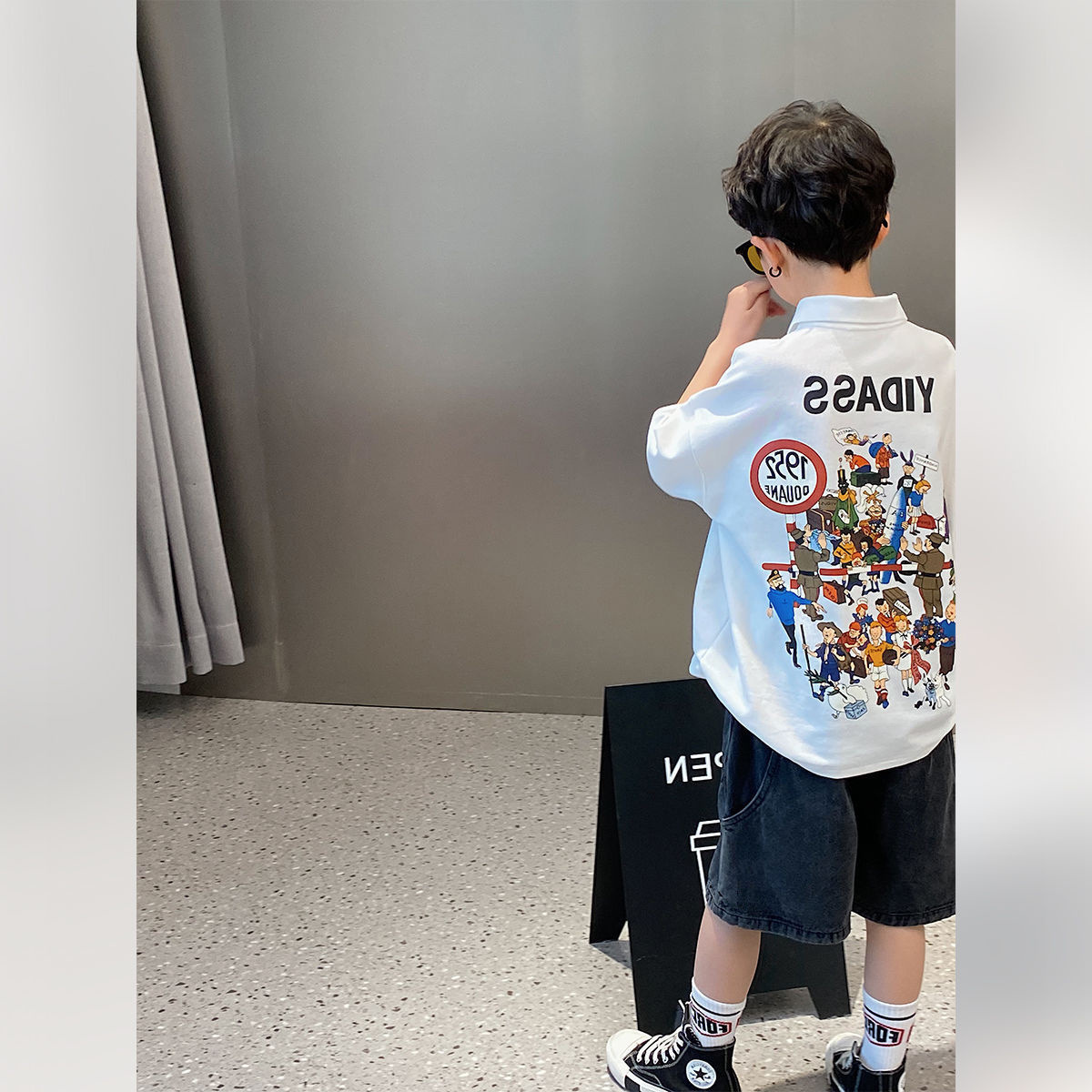 Picture of Boys' polo shirt 2024 new boys' summer short-sleeved T-shirt children's polo shirt T-shirt