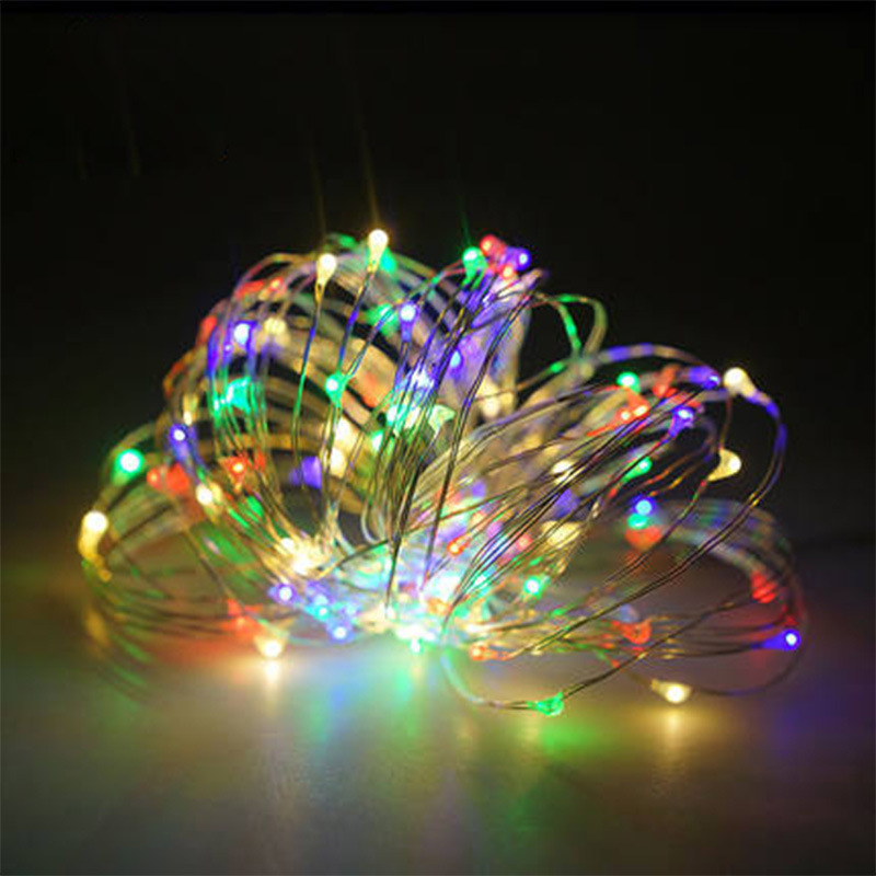Picture of male and female plug electric copper wire lamp room decorative lamp flashing lamp valentine's day stall star net red copper wire lamp