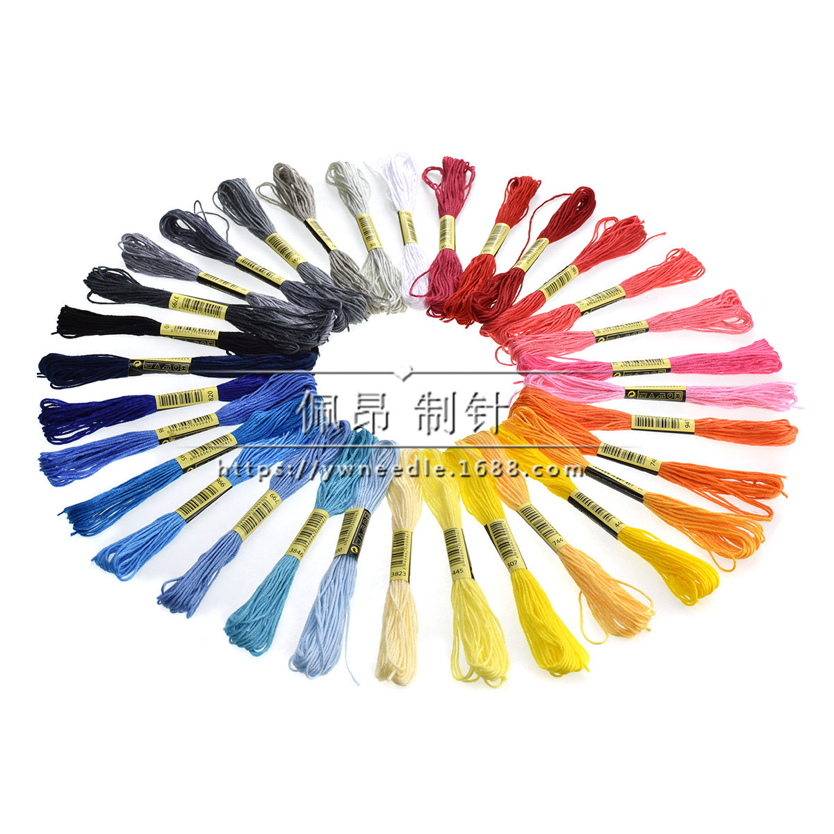Picture of 100 color cross stitch thread embroidery thread manual DIY cross stitch thread woven color cotton thread spot wholesale