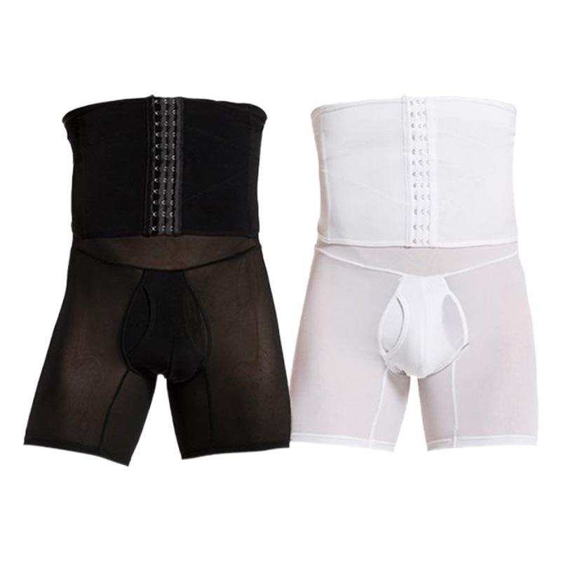 Men's Shaping Pants High Waist Belly-Tinting Waist Hip-lifting Plastic Legs Beer Belly Three-breasted Breathable Cotton Large Size Underwear