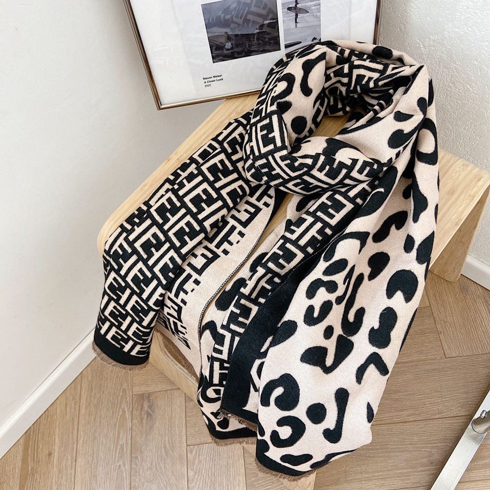 Picture of 2024 New Fashionable Big-Name Versatile Orange High-End Wool Cashmere Shawl Scarf for Women Winter Dual Use