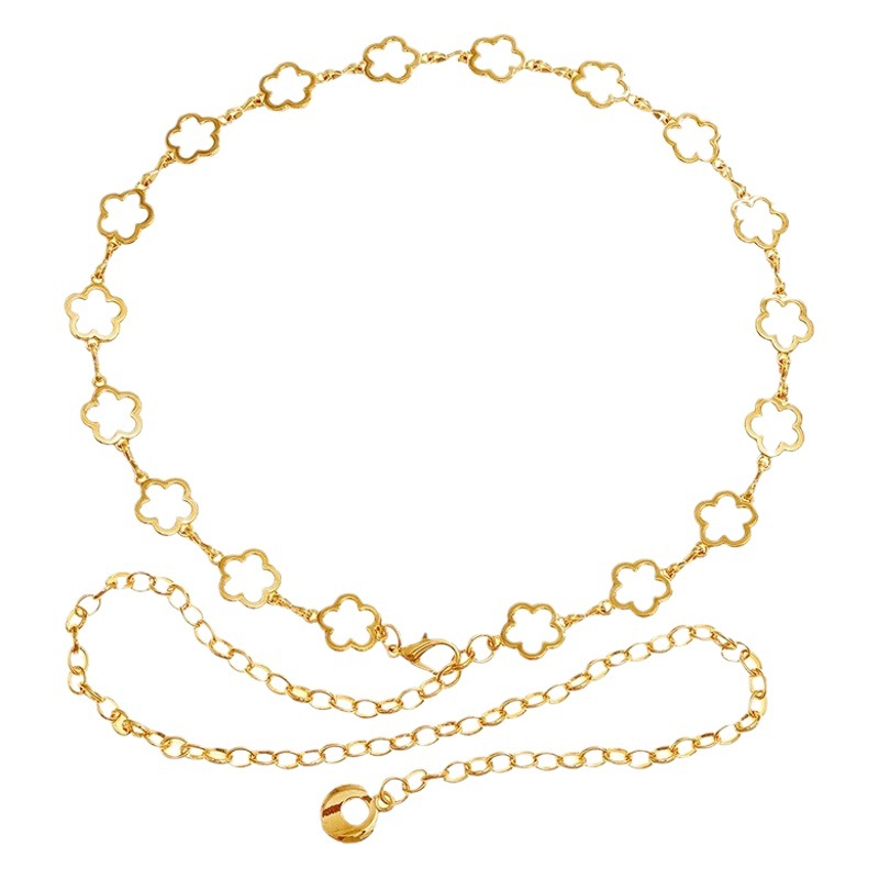 Women's Korean-style fashionable circle metal waist chain decorative dress all-match chain belt plus size lengthened skirt accessories