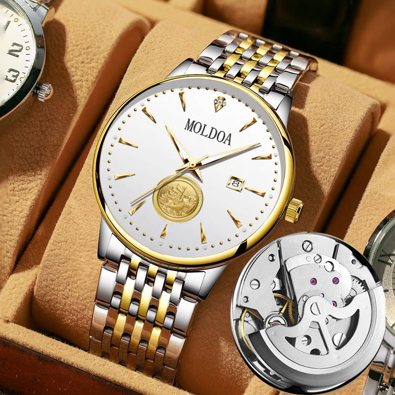 Smooth full-automatic hollow movement watch men's luminous calendar tide waterproof TikTok fast hand one-piece delivery