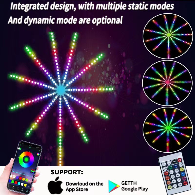 Led Colorful Music Sound-Controlled Light Strip Flowing Water Holiday Decoration Atmosphere Light Fireworks Light Ledlightrgb Colorful