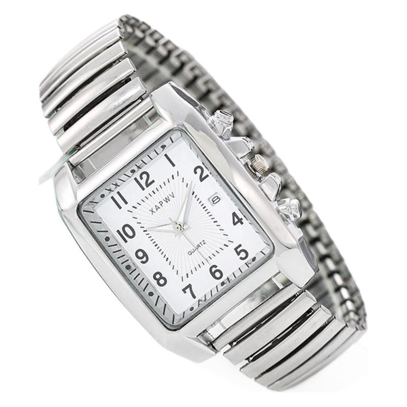 Picture of Middle-aged and elderly elastic spring belt old man watch classic generous plate large digital quartz watch suitable for elders gift