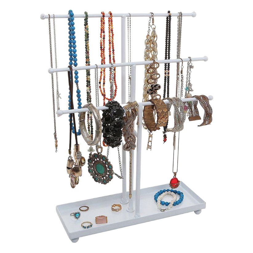 Amazon Iron Jewelry Rack with Tray Jewelry Rack Earring Storage Rack Hanging Necklace Rack Jewelry Display Rack