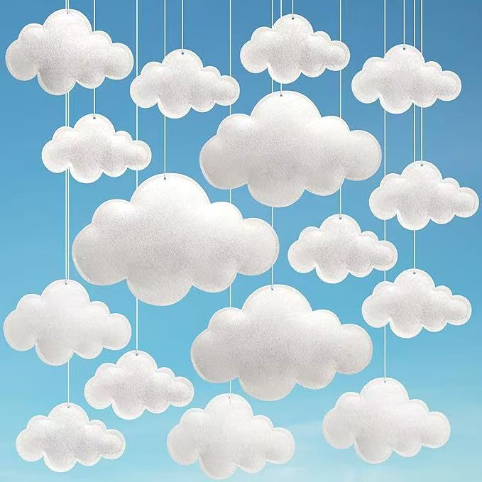 Spot Wholesale New Children's Tent Room Ceiling Decoration Handmade Felt Three-Dimensional Cloud Non-Woven Pendant