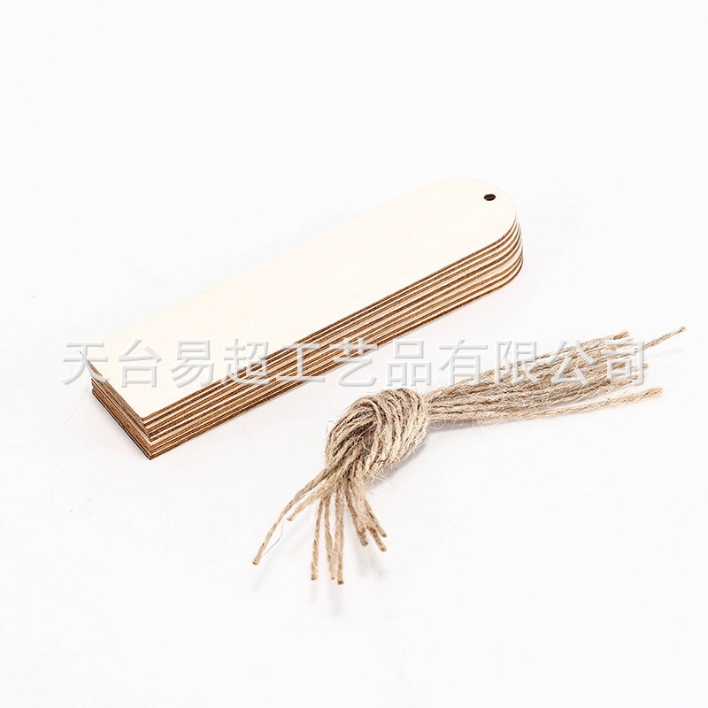 Picture of Wooden DIY Blank Signage Kidsren's Painted Creative Engraving Bookmark Wishing Sign Wooden Crafts Hanging Sign