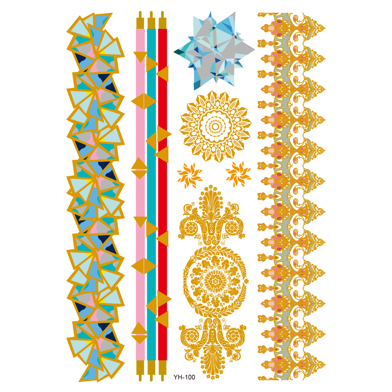 Picture of Bronzing tattoo stickers manufacturers in stock wholesale waterproof tattoo stickers fashion tattoo stickers