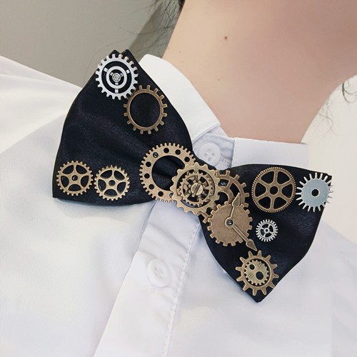 steampunk clock gear retro catwalk photography evening adjustable boys and girls children wedding bow tie 1