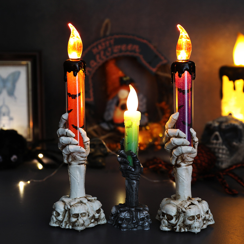 Picture of Cross-Border Halloween Digital Candle Light Led Ghost Hand Candle Decoration Night Light Candle Ornaments Decoration Supplies