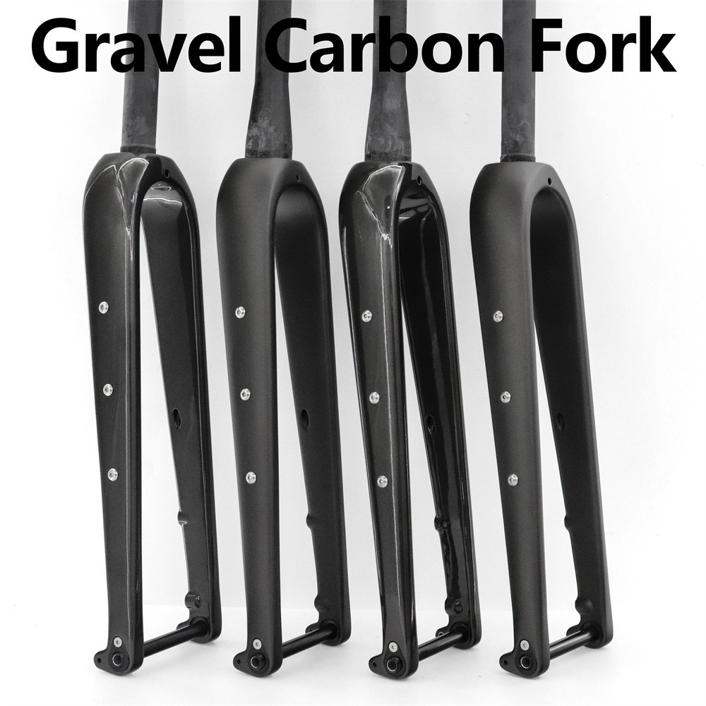 Picture of Gravel carbon fiber bicycle front fork 700C road off-road T800 front fork bucket shaft open gear 100*12MM