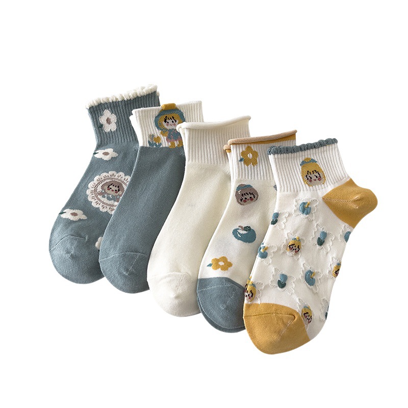Ruffled Socks Women's Short Socks Shallow Mouth Spring and Summer Ins Trendy Cute Student Japanese South Korea Low-Helping Summer Boat Socks