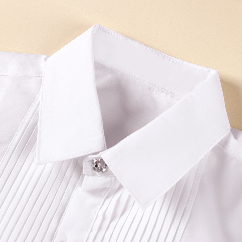 Picture of Children's White Shirt Boys' and Girls' Performance Dress School Uniform for Children and Primary School Students Piano Performance Dress White Shirt
