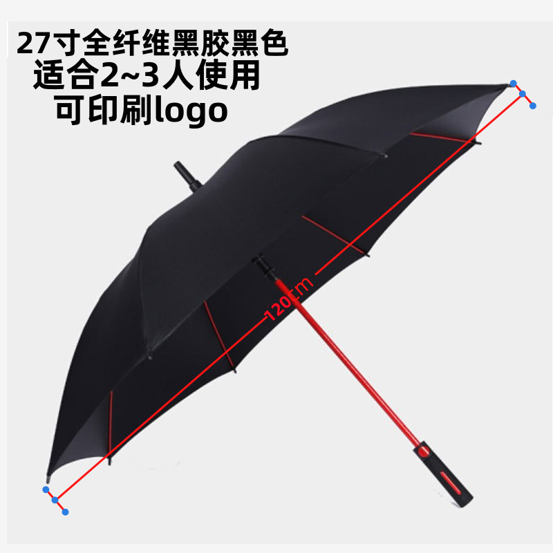 Picture of Manufacturers wholesale a large number of oversized double straight rod sun umbrella wind-resistant strong long handle advertising business umbrella customization