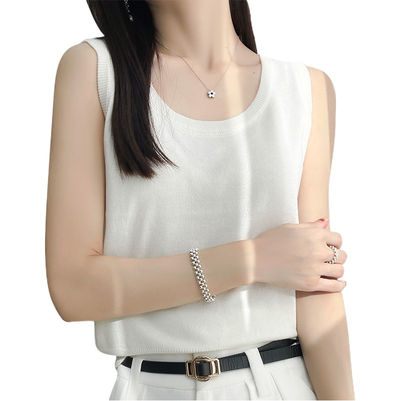 Women's Camisole Women's Inner Vest 2025 Spring and Summer New Slim-fit Base Shirt Women's Beads Sleeveless