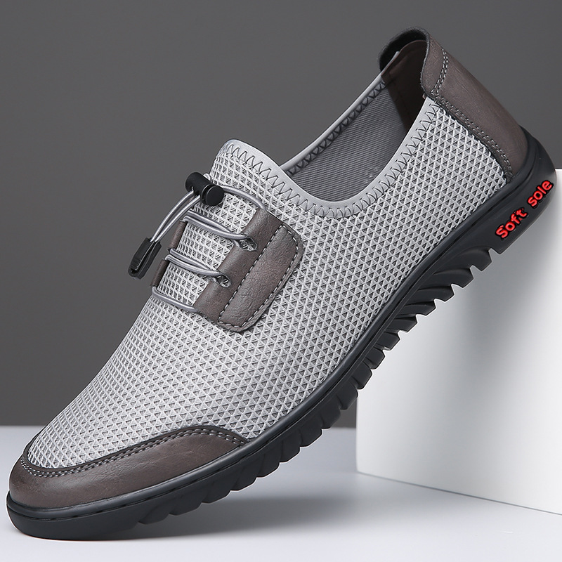 2024 Summer New Men's Fly-woven Mesh Breathable Casual Shoes Men's Handmade Online Middle-aged Dad Shoes Men's 1177