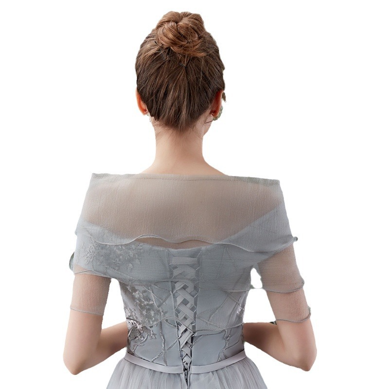 Picture of Wholesale Bridal Yarn Shawl Wedding Dress Arm Covering Mori Wedding Dress Cyber Celebrity Shawl Thin Off-shoulder Banquet Women