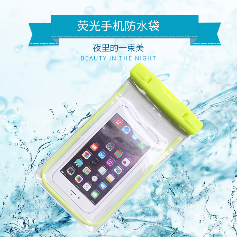 2021 new luminous mobile phone waterproof bag outdoor drifting waterproof bag diving takeaway touch screen waterproof mobile phone bag