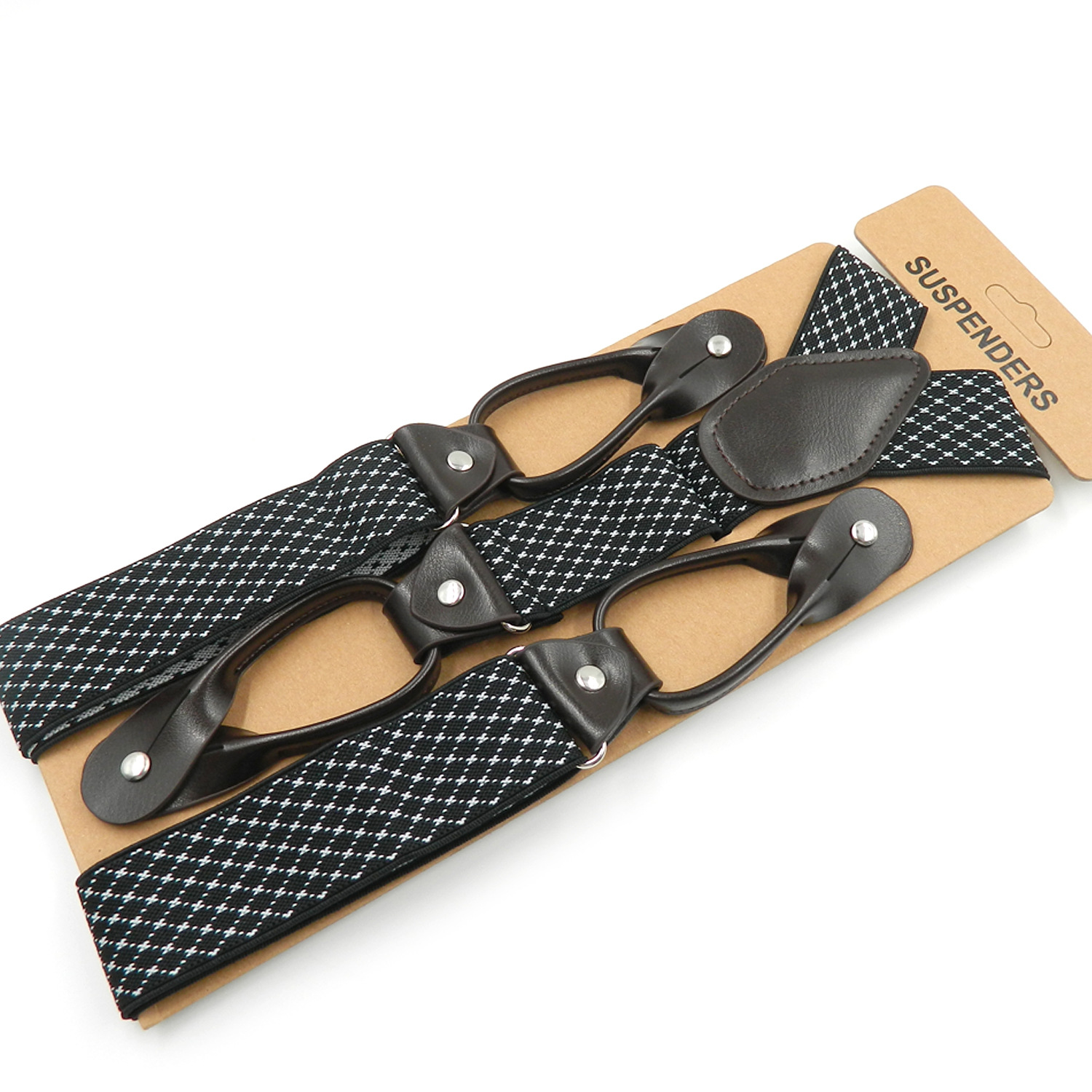 Picture of Cross-border supply adult men's leisure straps Y-shaped 6-clip elastic suspenders spot men suspenders