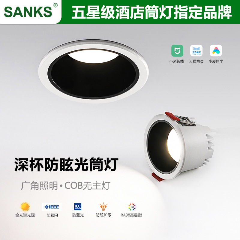 Sankesong TD18 factory wholesale cob downlight anti-glare ceiling ceiling bedroom full spectrum intelligent dimming lamps
