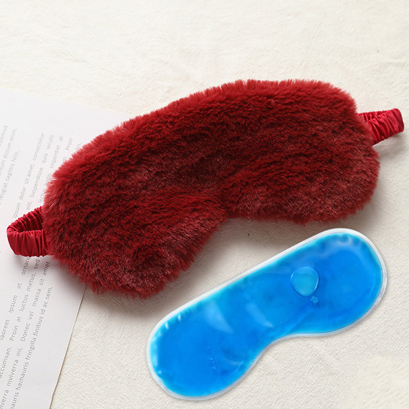 Picture of Rabbit Fur Blackout Sleep Eye Mask, Breathable, Skin-Friendly Plush Eye Mask, Autumn and Winter Ice Pack Style, Cute Home Eye Mask Wholesale