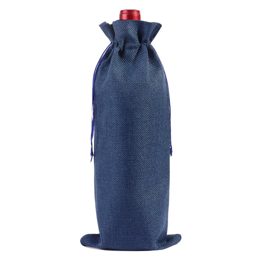 Cross-border exclusive linen wine bag suit Champagne wine packaging bag linen wine bottle bag packaging bag wholesale