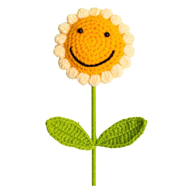 Picture of Smiley Sunflower Finished Hand-Woven Flower Finished Eternal Flower Teachers' Day Children's Day Gift Night Market Stall