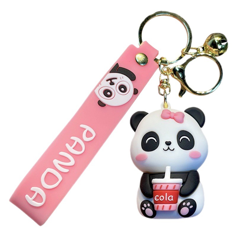 Cute Panda Keychain Bear Mimi's Leisure Time Doll Pendant Couple Car Bag Hanging Small Gifts