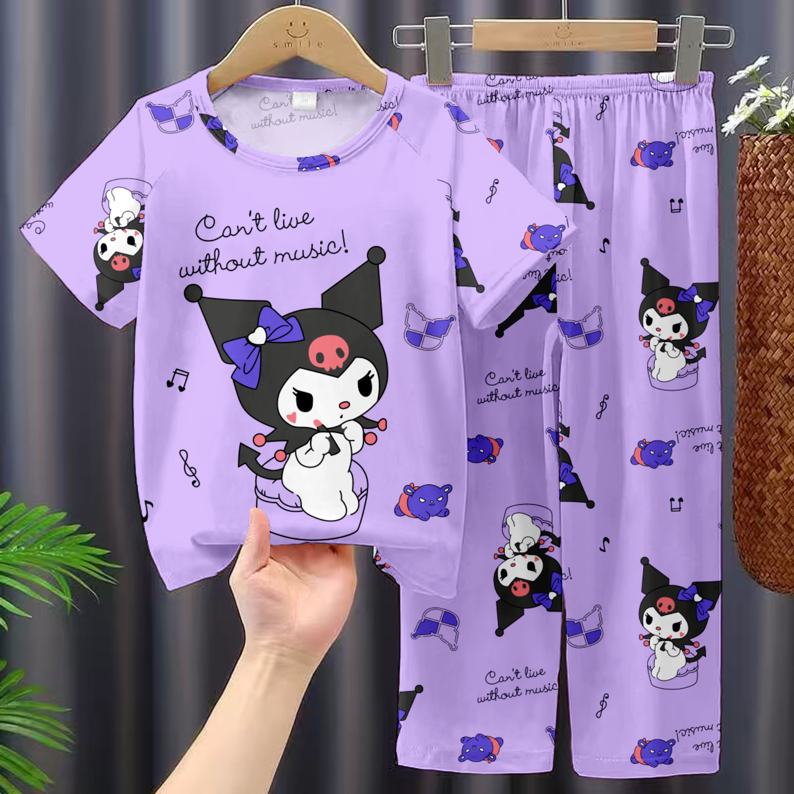 Picture of Children's Pajamas 2025 New Summer Thin Short-sleeved Trousers Girls' Large Children's and Girls' Home Clothes Summer Outer Wear