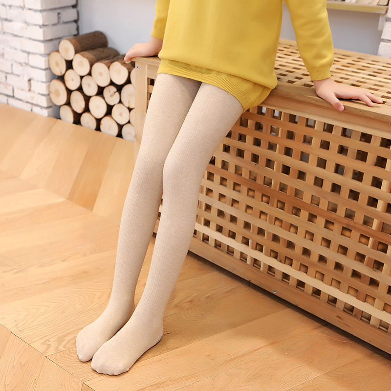 Picture of Autumn and winter thin velvet medium-thick small feet children's leggings non-slip bottom watermelon crotch dragon claw wool cotton girls' pantyhose